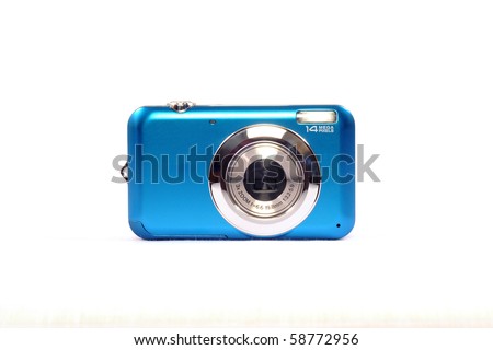 Blue Digital Camera Royalty-Free Stock Photo #58772956