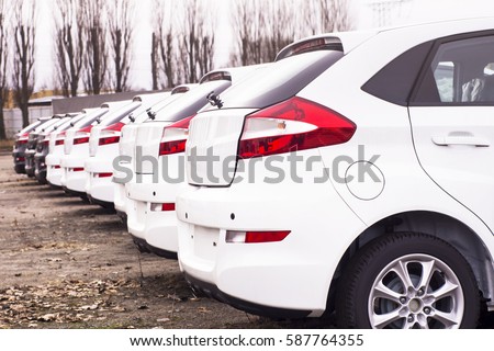 ,New car parking, Cars in the parking lot