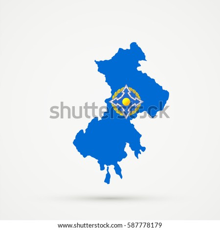North Kosovo map in Collective Security Treaty Organization (CSTO) flag colors, editable vector.