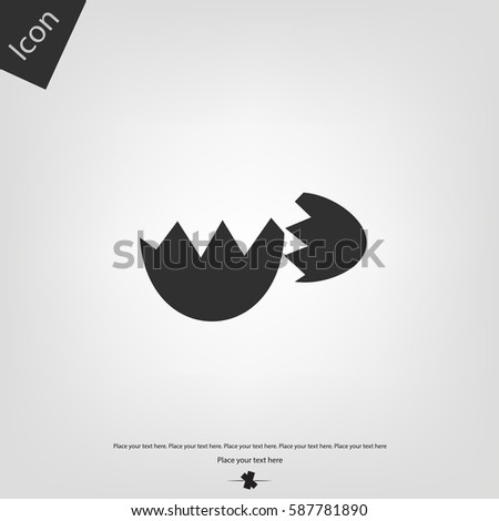 Crashed eggs shell vector icon