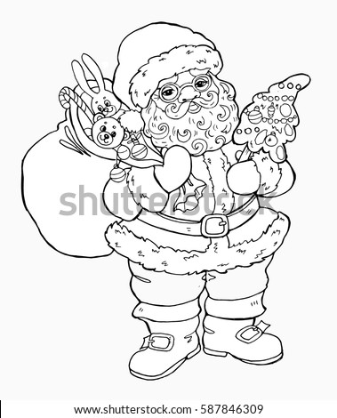 Santa Claus. Page for coloring. illustration for children coloring book