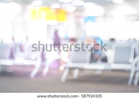 Picture blurred  for background abstract and can be illustration to article of Departure lounge at the airport