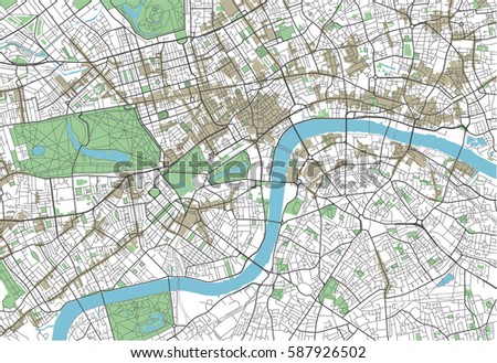 Colorful London vector city map Royalty-Free Stock Photo #587926502