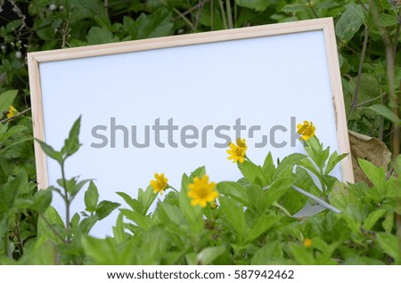 Whiteboard on nature background ideal for advertisement purpose 
