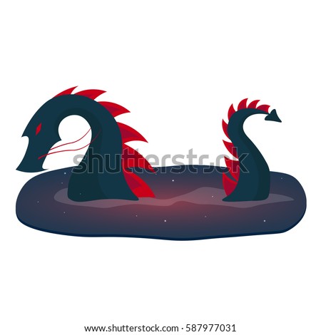Chinese Traditional Dragon. East Asia. Vector flat illustration