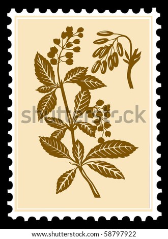 postage stamps on black background