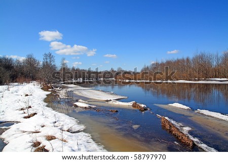 autumn ice on small river