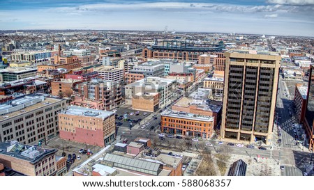 Coors Field and Wazee Street Downtown Denver Aerial