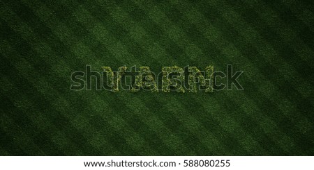 YARN - fresh Grass letters with flowers and dandelions - 3D rendered royalty free stock image. Can be used for online banner ads and direct mailers.
