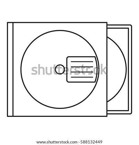 CD box icon. Outline illustration of CD box vector icon for web