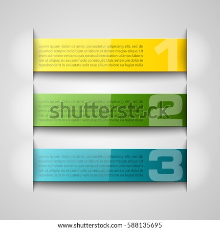 Information infographic statistic vector presentation. Graphic composition for your business presentations. Three Stripe label for your annotations. Ribbon sticker for registration of proposals