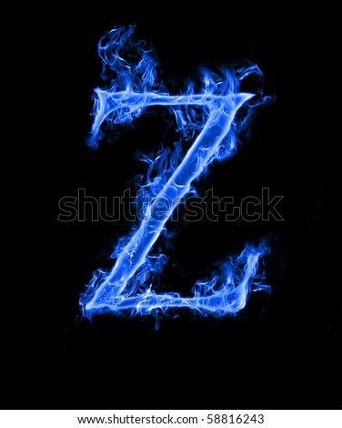 Blue smoke letter "Z"