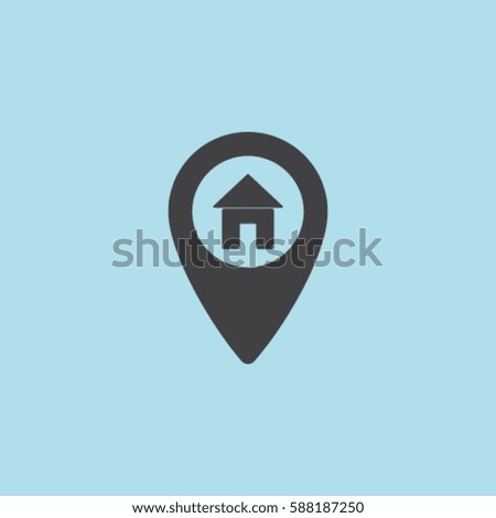 Map pointer house sign icon, Home location marker vector illustration