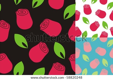 The pattern of red roses for the background
