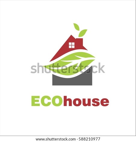 Eco house. Template for logo design.