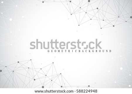 Geometric graphic background molecule and communication. Big data complex with compounds. Lines plexus, minimal array. Digital data visualization. Scientific cybernetic vector illustration Royalty-Free Stock Photo #588224948