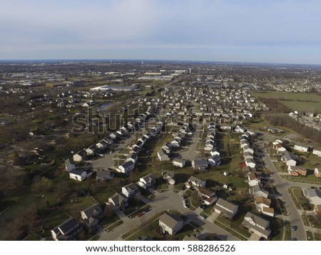 Aerial View of the American suburbs