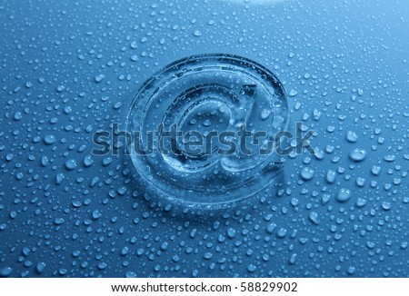 abstract E-mail on liquid bubbles for website