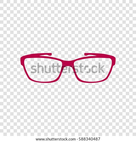 Glasses sign illustration. Vector. Bordo icon on transparent background.