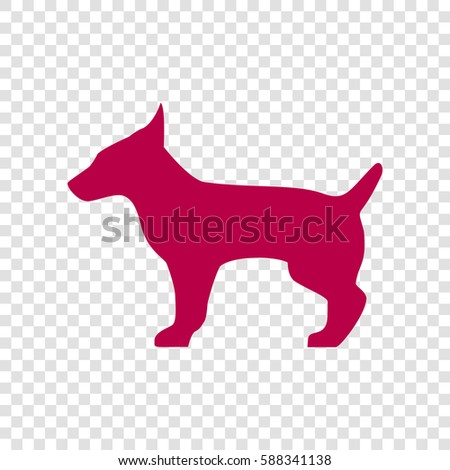 Dog sign illustration. Vector. Bordo icon on transparent background.