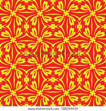 geometric pattern in floral lace style. Ethnic ornament. Vector illustration. For modern interior design, fashion textile print, wallpaper, 