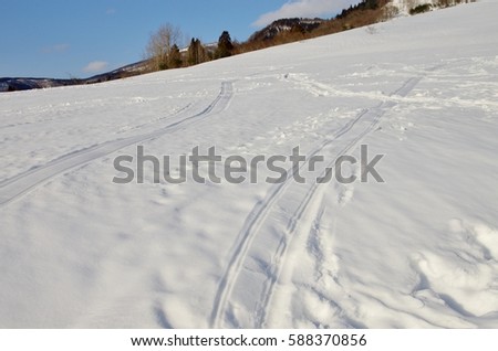 Slippage trace on the snow