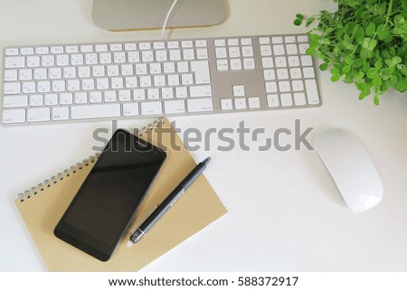 work space keyboard phone