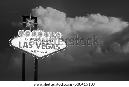  The Welcome to Fabulous Las Vegas sign in Las Vegas, Nevada USA sunset