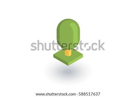 Green tree Isometric flat icon. 3d vector colorful illustration. Pictogram isolated on white background