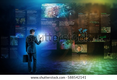 electronic newspaper concept, curation media, curation content, Graphical User Interface, abstract image visual