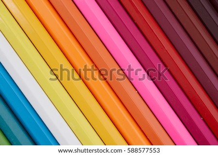 A studio close up photo of coloring pencils