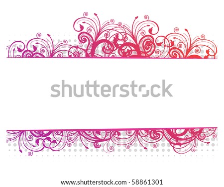 Illustration of a floral pink border