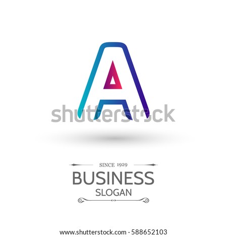 Multi-colored A Letter Logo, alphabet logo design.