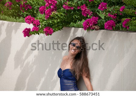 Young woman enjoying summer vacation.