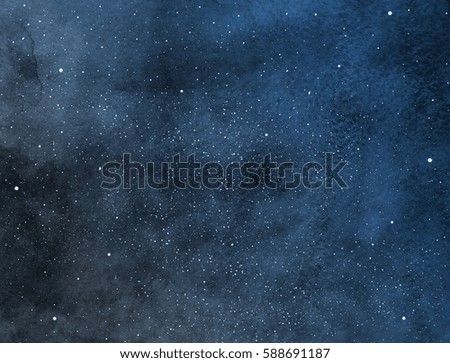 Cosmos sky. Watercolor