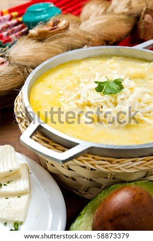 Ecuadorian food series: potato soup or "locro" Royalty-Free Stock Photo #58873379