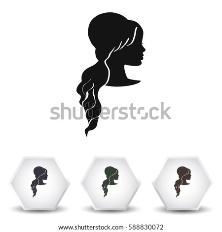Women's hairstyle. Illustration for beauty salons and hairdressers