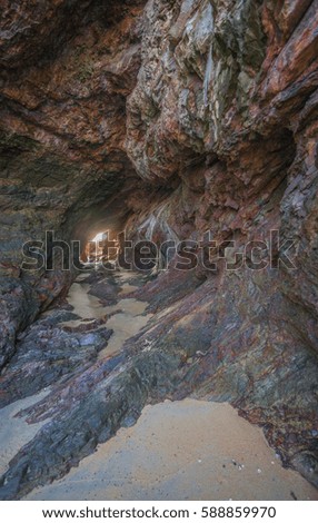 Sunlight at the end of the cave