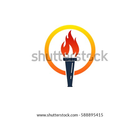 Torch Fire Logo Design Element
