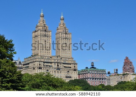 Tall Buildings Seen from Central Park, New York City, United States