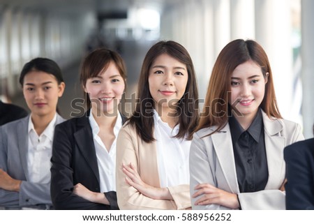 Asia business people or businessman and businesswoman outdoor, Protrait business concept.