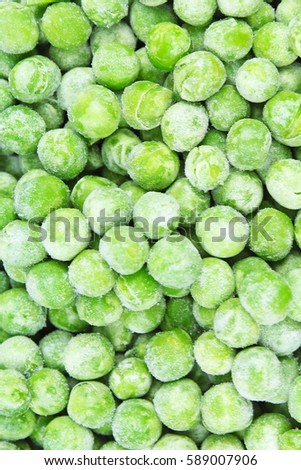 Frozen pea texture background. Green pease background pattern.
