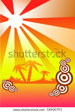 abstract palm beach sun