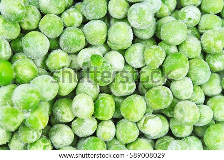 Frozen pea  texture background. Green pease background pattern.