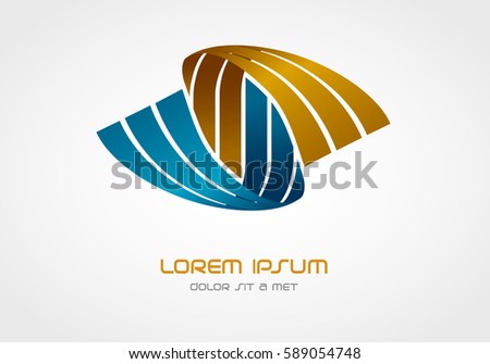 Stylish Ribbon Logo Design, Vector illustration