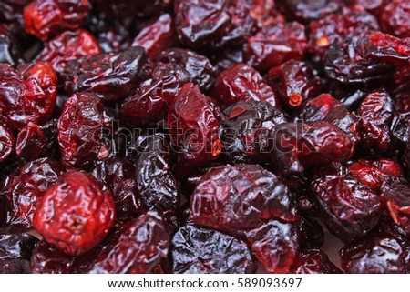 Cranberry. Red berry berries cranberries background. Cranberrie texture pattern. Dried shrivelled cranberry.