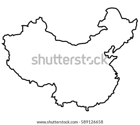 Isolated Chinese map on a white background, Vector illustration