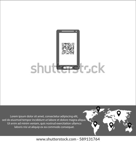 Qr code in mobile vector  icon.