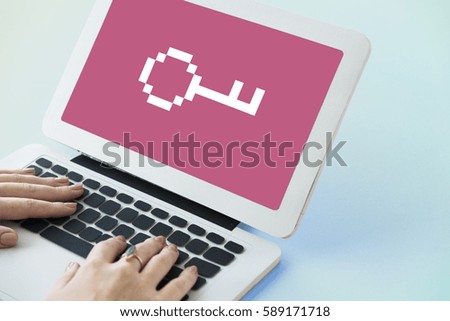 Pixel Key Icon Sign Symbol 
