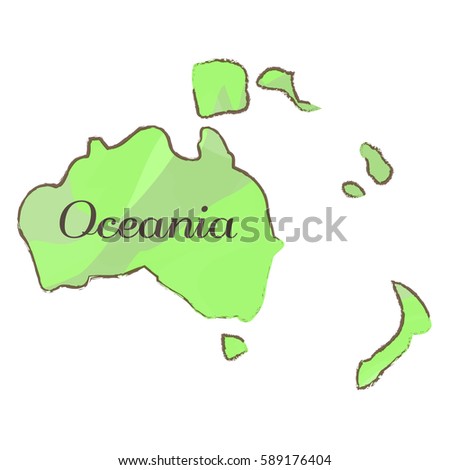 Isolated map of Oceania on a white background, Vector illustration